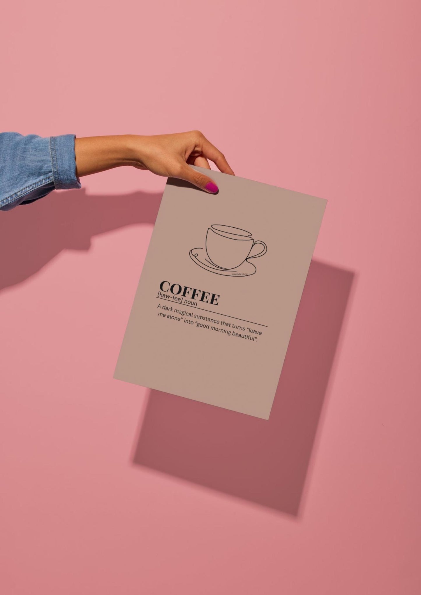 Coffee Definition Print: Humorous Coffee Lover Wall Art (Digital Download A2, A4, A5 Sizes)