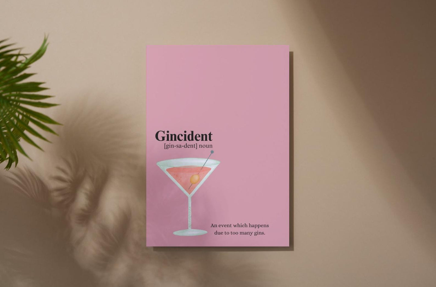 Gincident Definition Poster: Gin Lover Wall Art (Digital Print)