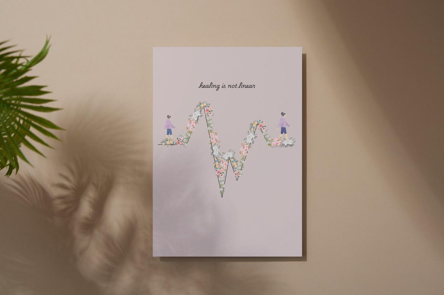 Healing is Not Linear Floral Art Print | Therapy Office Decor (Digital Download)