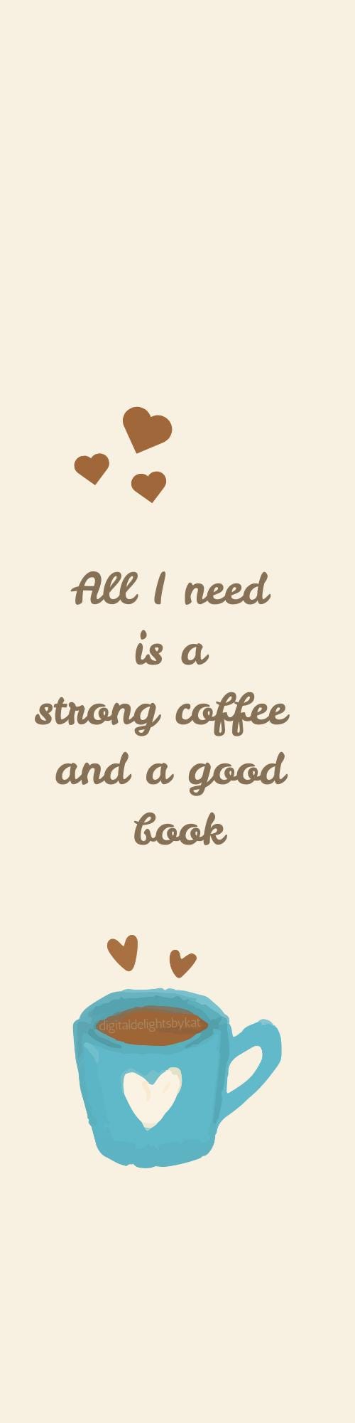 Coffee and Books Bookmark | Gift for Book Lover (Digital Download)