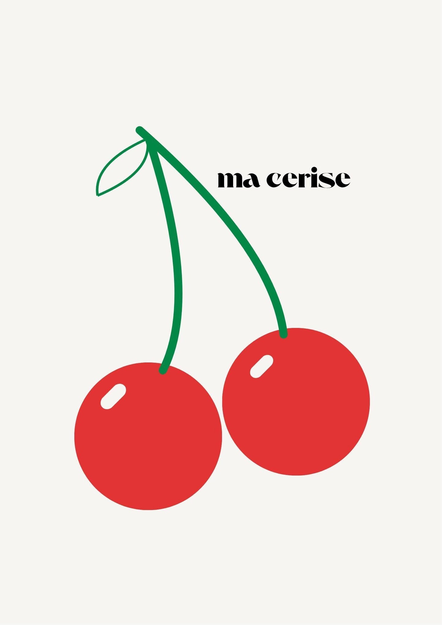 Cherry Print: "Ma Cerise" Kitchen Wall Art (Digital Download)