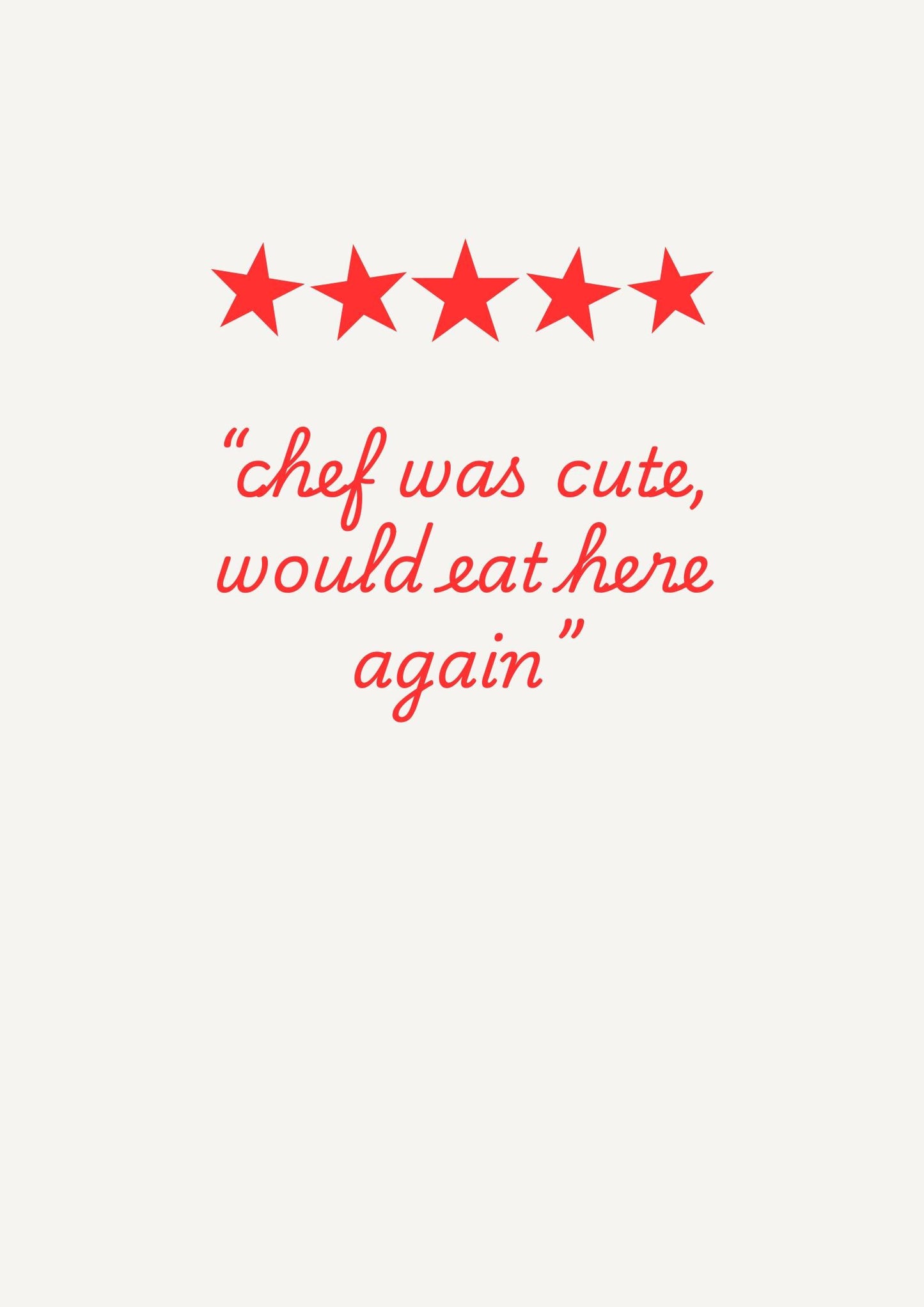 Funny Restaurant Review Poster, Kitchen Decor (Digital Download)