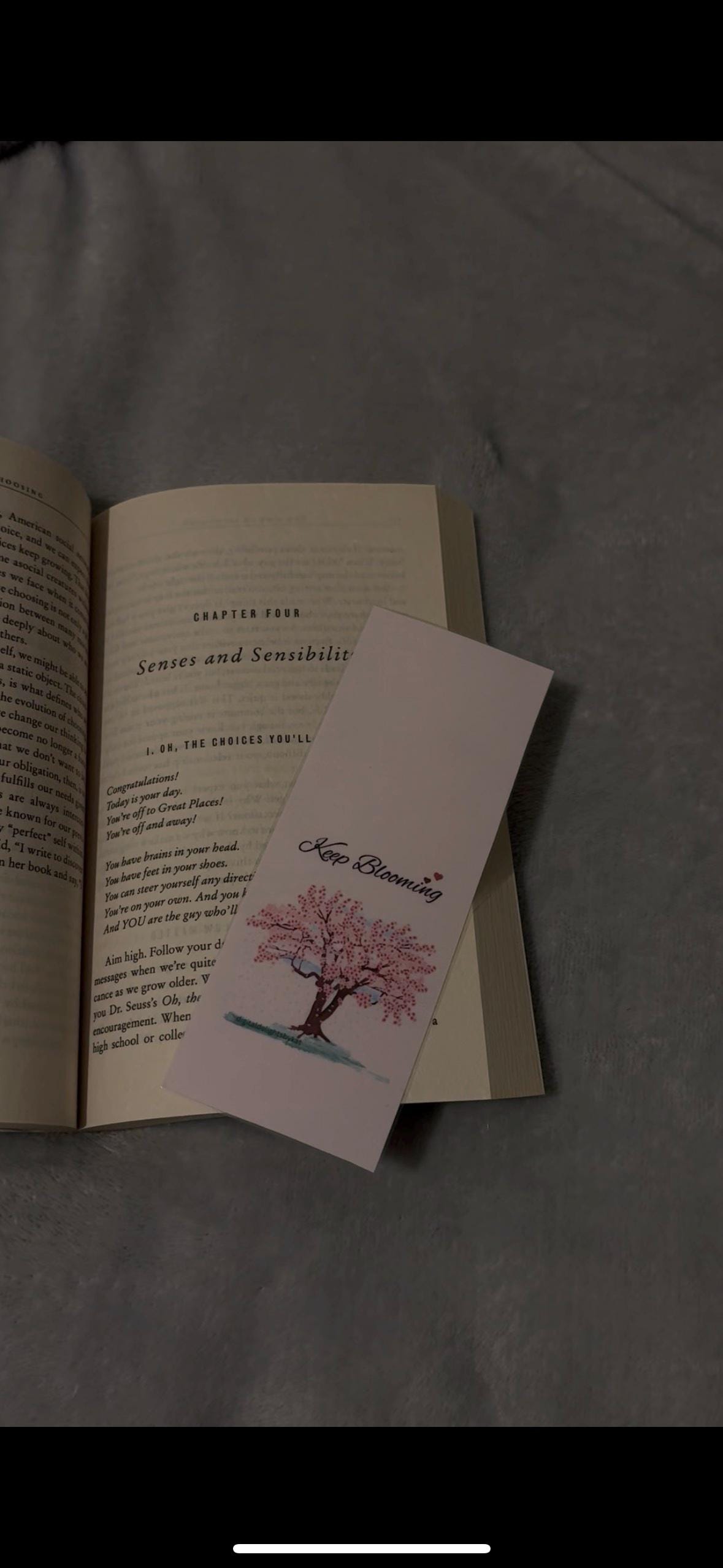 Keep Blooming Blossom Tree Bookmark (Digital Print)