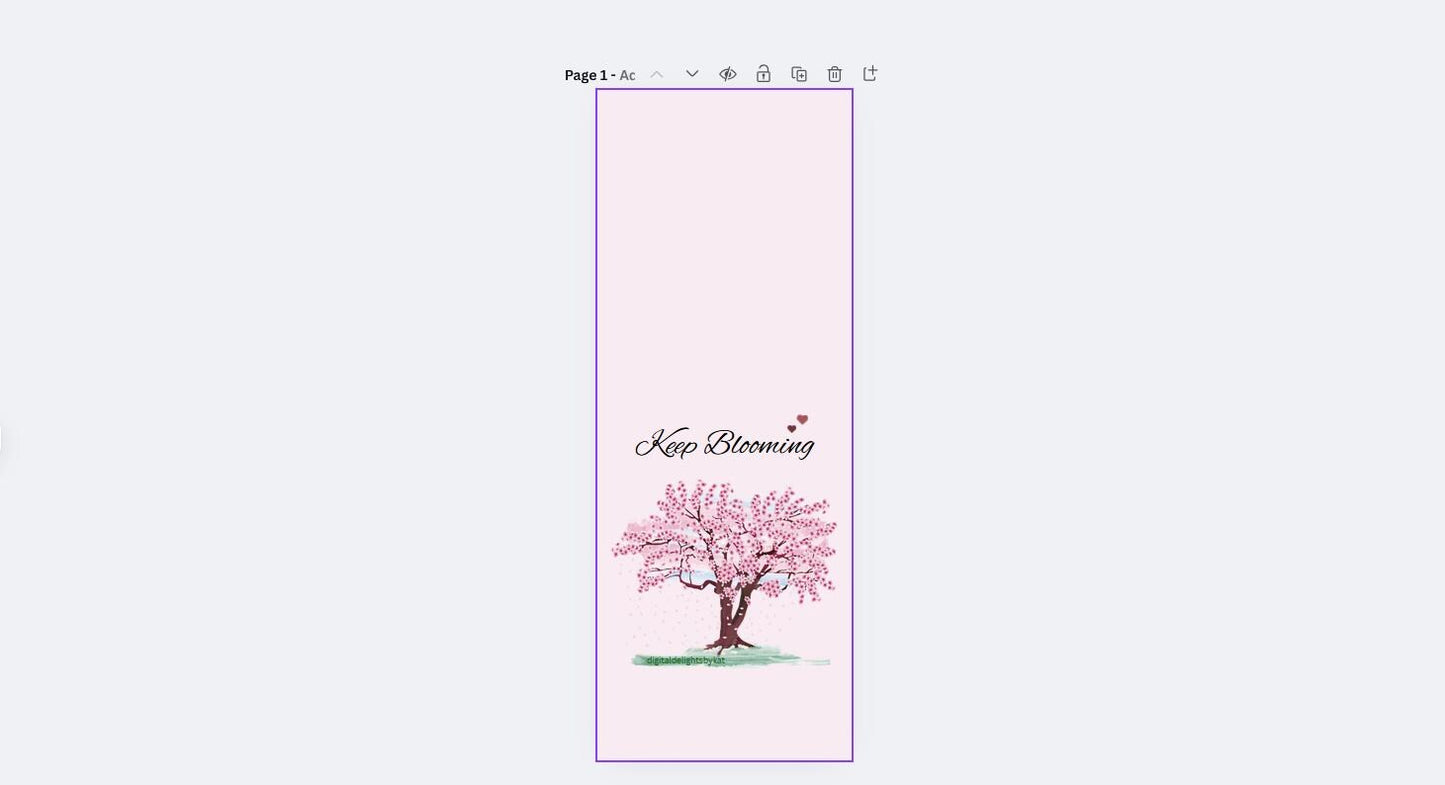 Keep Blooming Blossom Tree Bookmark (Digital Print)