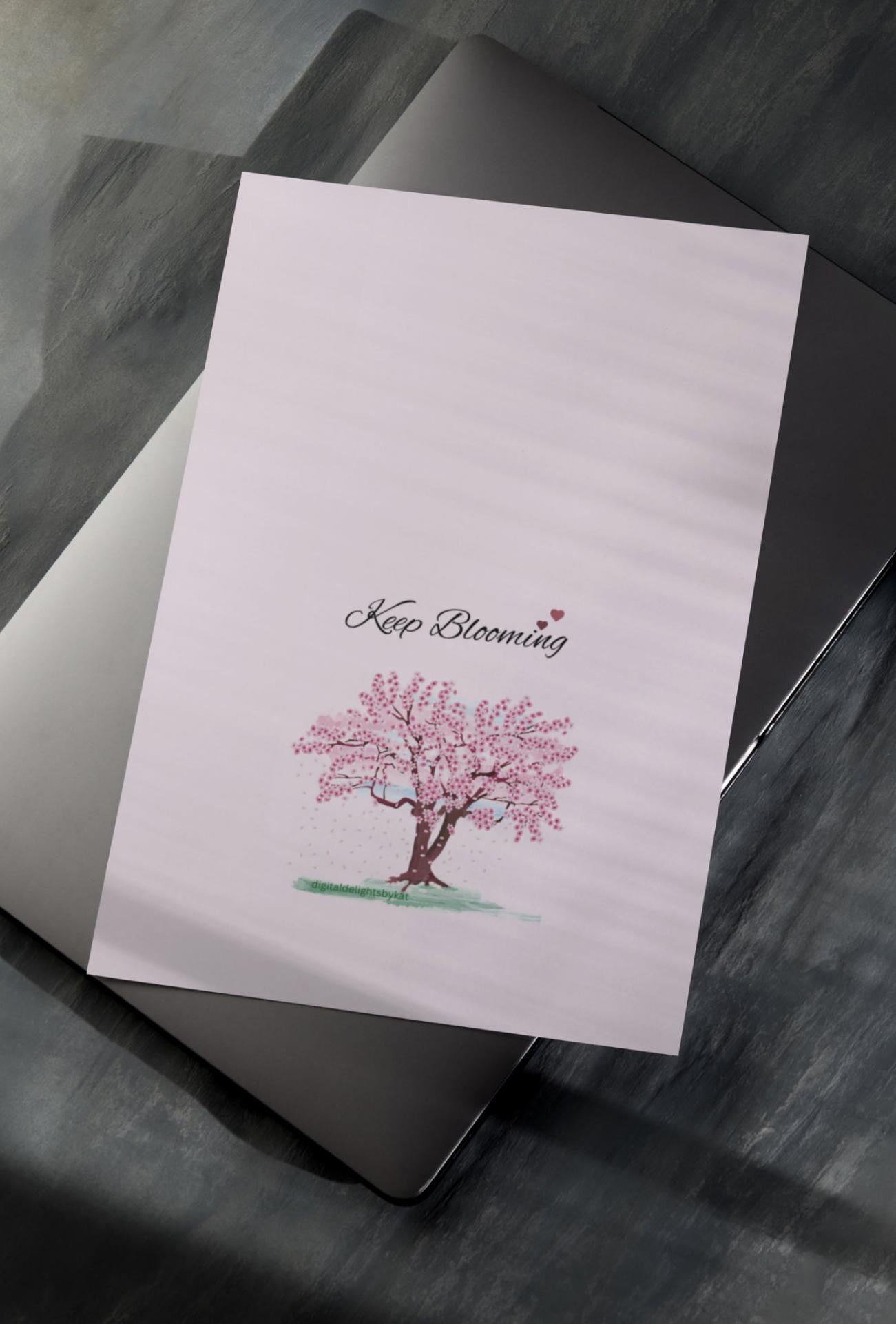 Keep Blooming Poster: Blossom Tree Wall Art (Digital Download)
