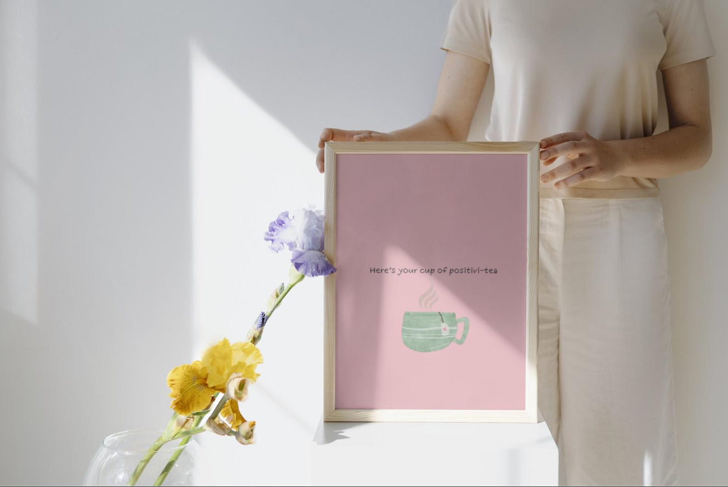 Cup of Positivi-Tea Poster, Humorous Tea Lover Gift (Digital Download)