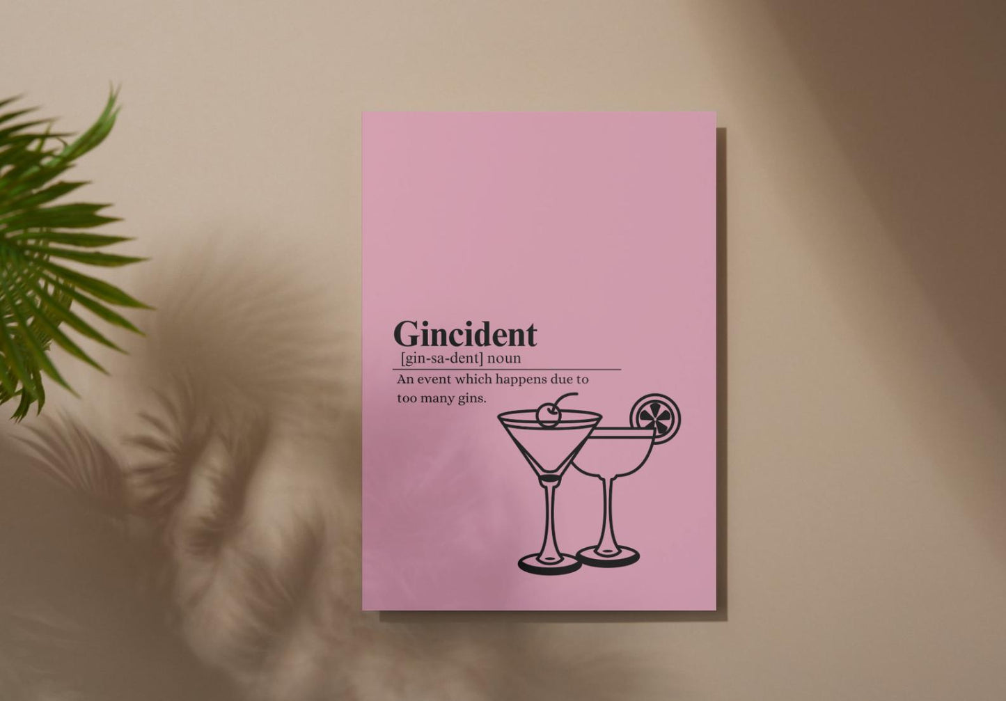 Gincident Definition Print: Funny Bar Cart Art (Digital Download A2, A4, A5 Sizes)