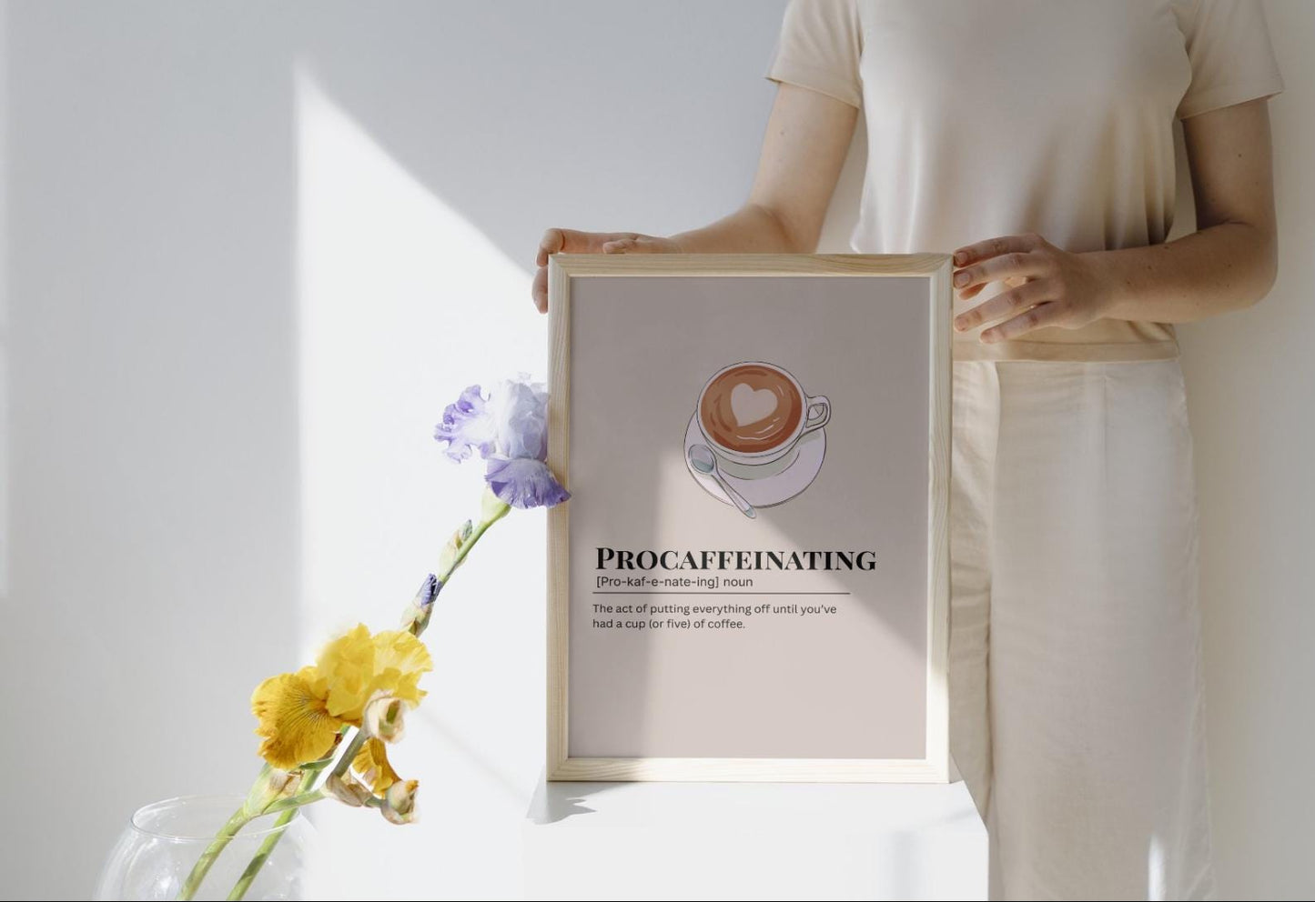 Procaffeinating Definition Poster: Coffee Humor Wall Art (Digital Download A2, A4, A5 Sizes)
