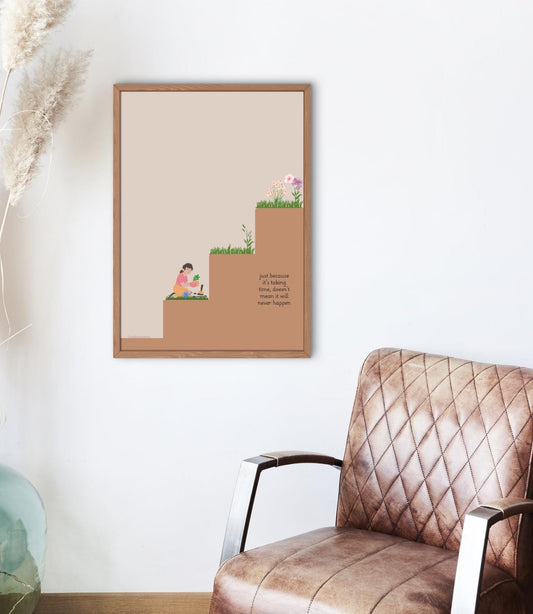 Growth Mindset Poster: Positive Affirmation, Therapy Decor (Digital Download A2, A4, A5 Sizes)