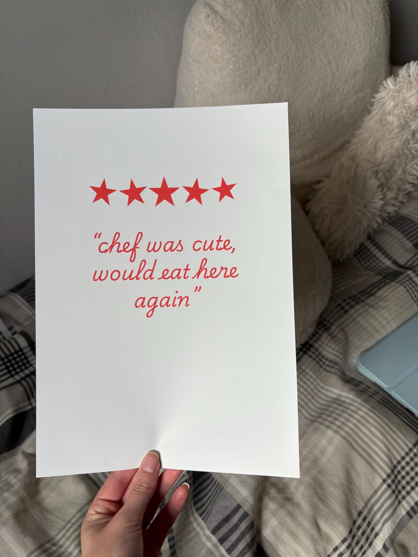 Funny Restaurant Review Poster, Kitchen Decor (Digital Download)