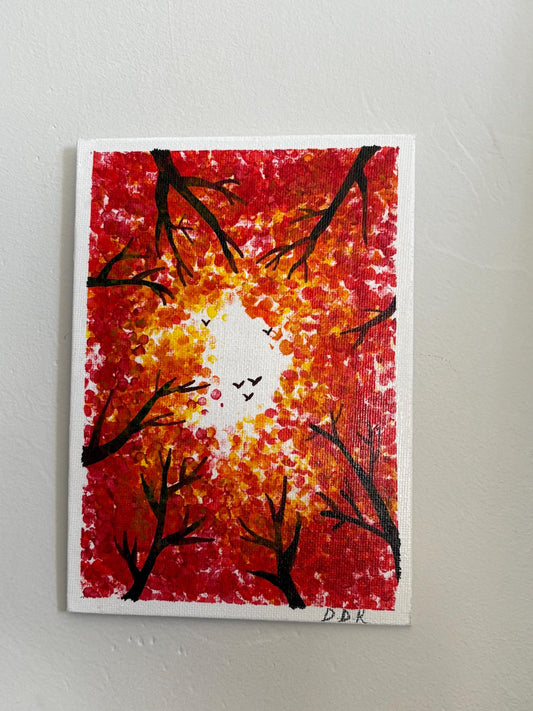 Autumn leaves A5 acrylic print