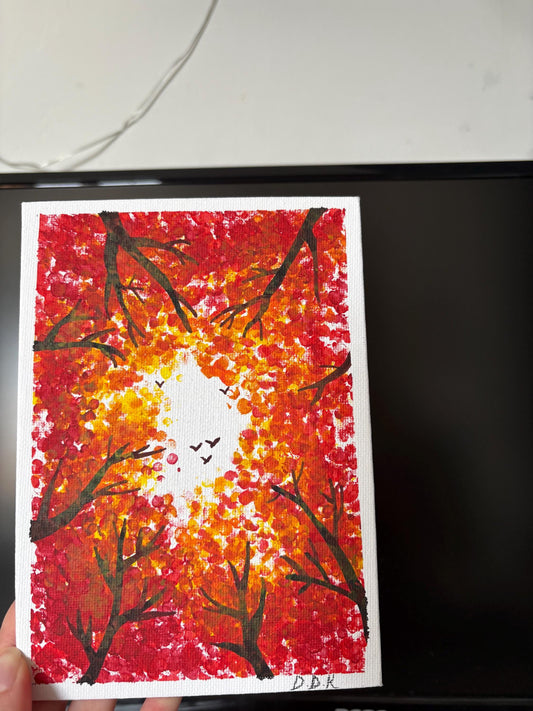 Autumn leaves A5 acrylic print